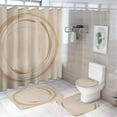 thumbnail image 1 of Shower Curtain Set 4 Piece include Shower Curtain and Rugs and Non Slip U Shaped Toilet Rugs Luxury Bathroom Decor Beige Circle, 1 of 5