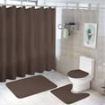 thumbnail image 1 of Shower Curtain Set 4 Piece include Shower Curtain and Rugs and Non Slip U Shaped Toilet Rugs Luxury Bathroom Decor Dark Liver Horses, 1 of 5