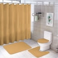 thumbnail image 1 of Shower Curtain Set 4 Piece include Shower Curtain and Rugs and Non Slip U Shaped Toilet Rugs Luxury Bathroom Decor Earth Yellow, 1 of 5