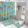 thumbnail image 1 of Shower Curtain Set 4 Piece include Shower Curtain and Rugs and Non Slip U Shaped Toilet Rugs Luxury Bathroom Decor Palm Trees And Suns, 1 of 5