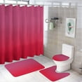 thumbnail image 1 of Shower Curtain Set 4 Piece include Shower Curtain and Rugs and Non Slip U Shaped Toilet Rugs Luxury Bathroom Decor Rose Gradient, 1 of 5