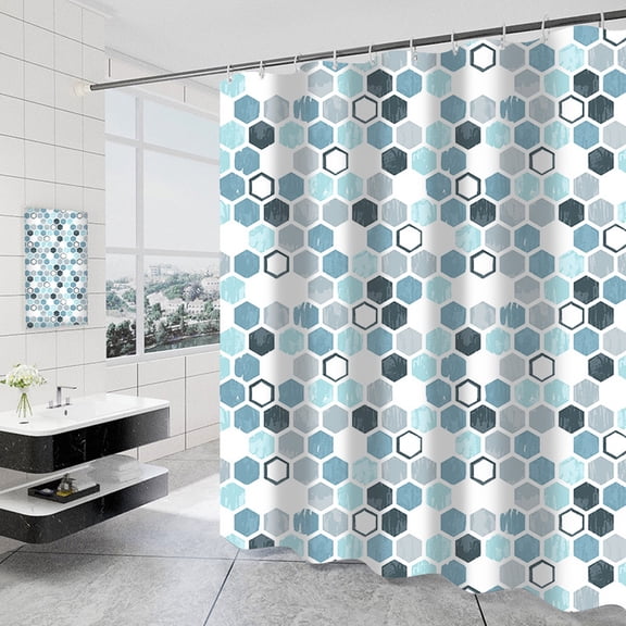 Shower Curtain Set 71"x79" Waterproof Polyester Fabric Decorative Machine Washable