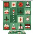 Shower Curtain Set,Bathroom Shower Curtain Sets with Rugs,Christmas