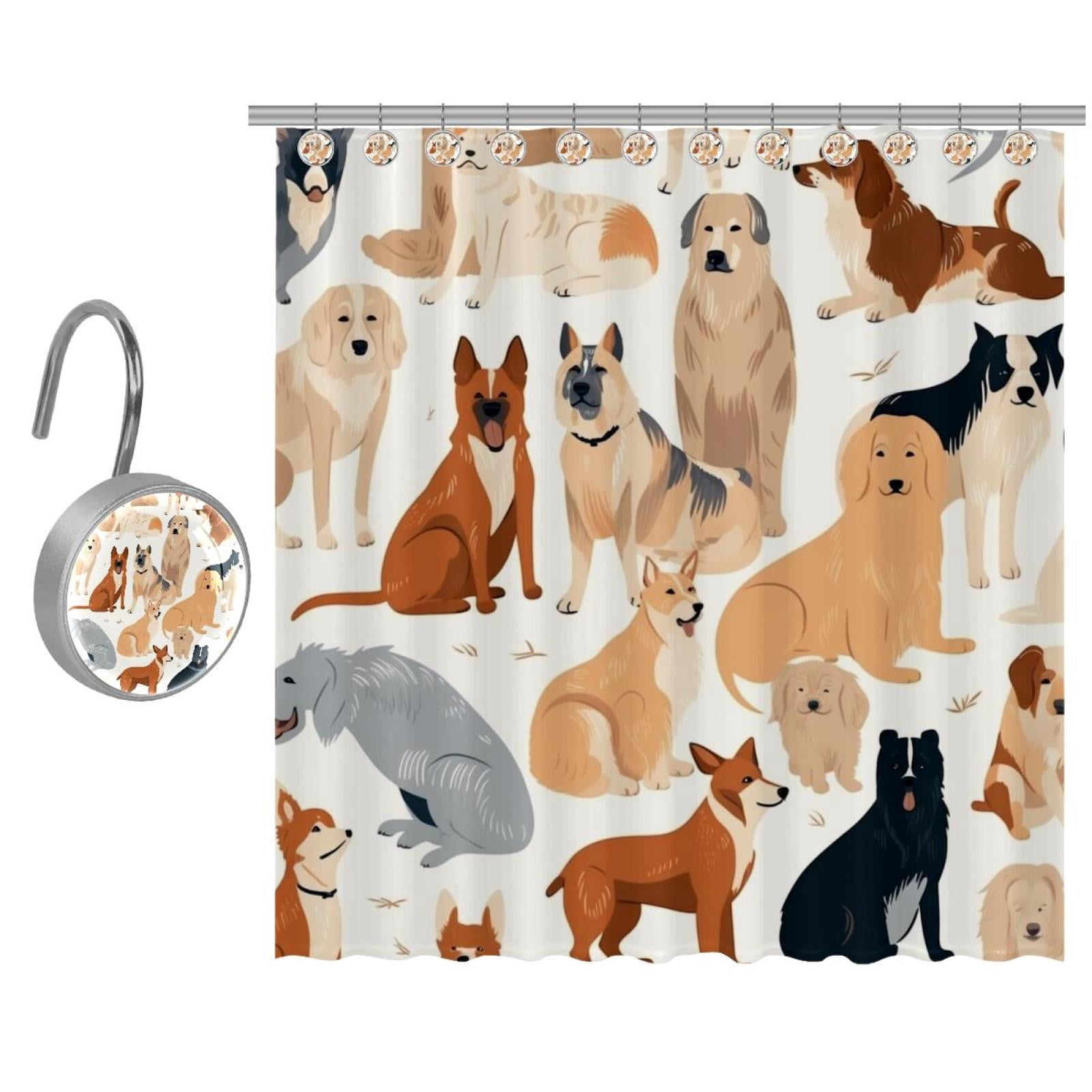 Photo inspiration: Picture Idea: Shower Curtain Set Different Breeds Of Dog