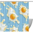 thumbnail image 1 of Shower Curtain Set,Farmhouse Shower Curtains for Bathroom,Egg Food Cartoon Fried Egg,Shower Curtain,72x72 in, 1 of 6