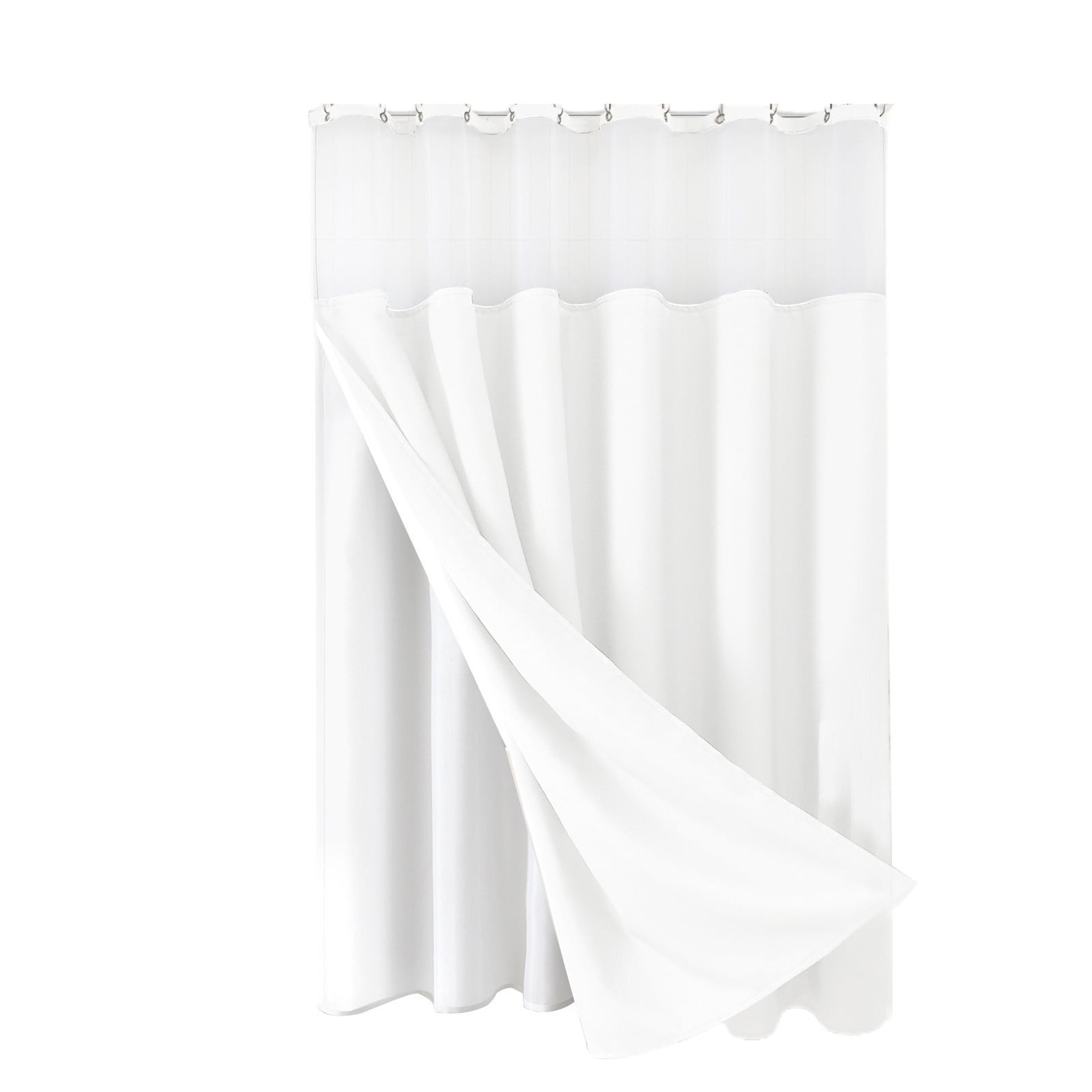 Shower Curtain Set, Heavyweight Waffle Weave Bathroom Shower Curtains