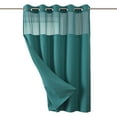 thumbnail image 1 of Shower Curtain Set No Hook Install | MoonLightBlue Woven Waterproof Fabric | Built-in Detachable Liner | Mesh Top for Light | 230GSM | 71"x74" Bathroom or Hotel Use, 1 of 6