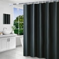 thumbnail image 1 of Shower Curtain Set with Hooks 70x31 Inch - Waterproof Plastic Bathroom Curtain Liner with Grommets - No Drill Installation for Home Dorm RV - 6 Pack Hooks, 1 of 6