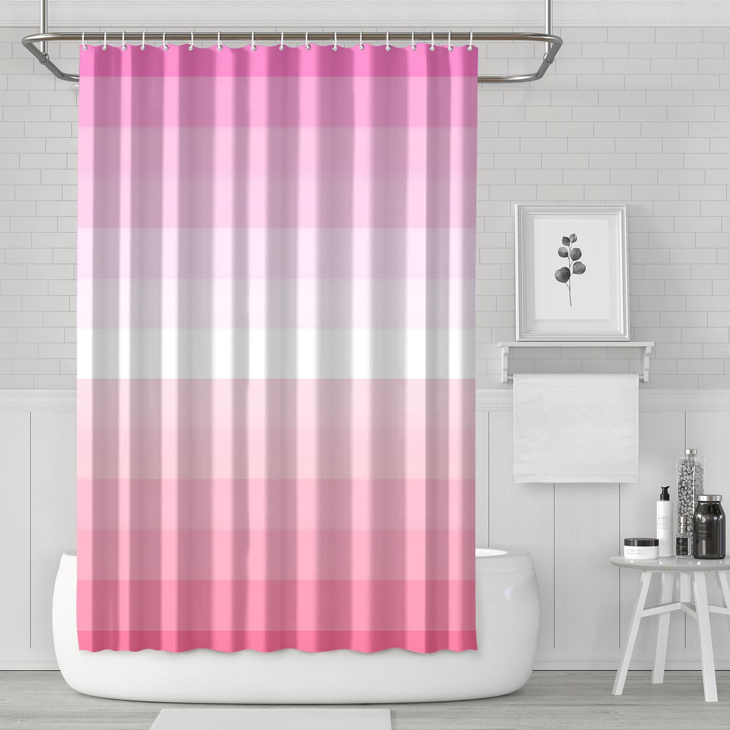 Shower Curtain Set with Snap-in,Colorful Strip Minmalistic Geometric (4 ...