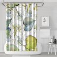 thumbnail image 1 of Shower Curtain Set with Snap-in,Watercolor Leaves on the Top (5) Shower Curtains Reusable Shower Liner,Aesthetic Neutral Polyester Curtains Liner,72x72Inch, 1 of 4