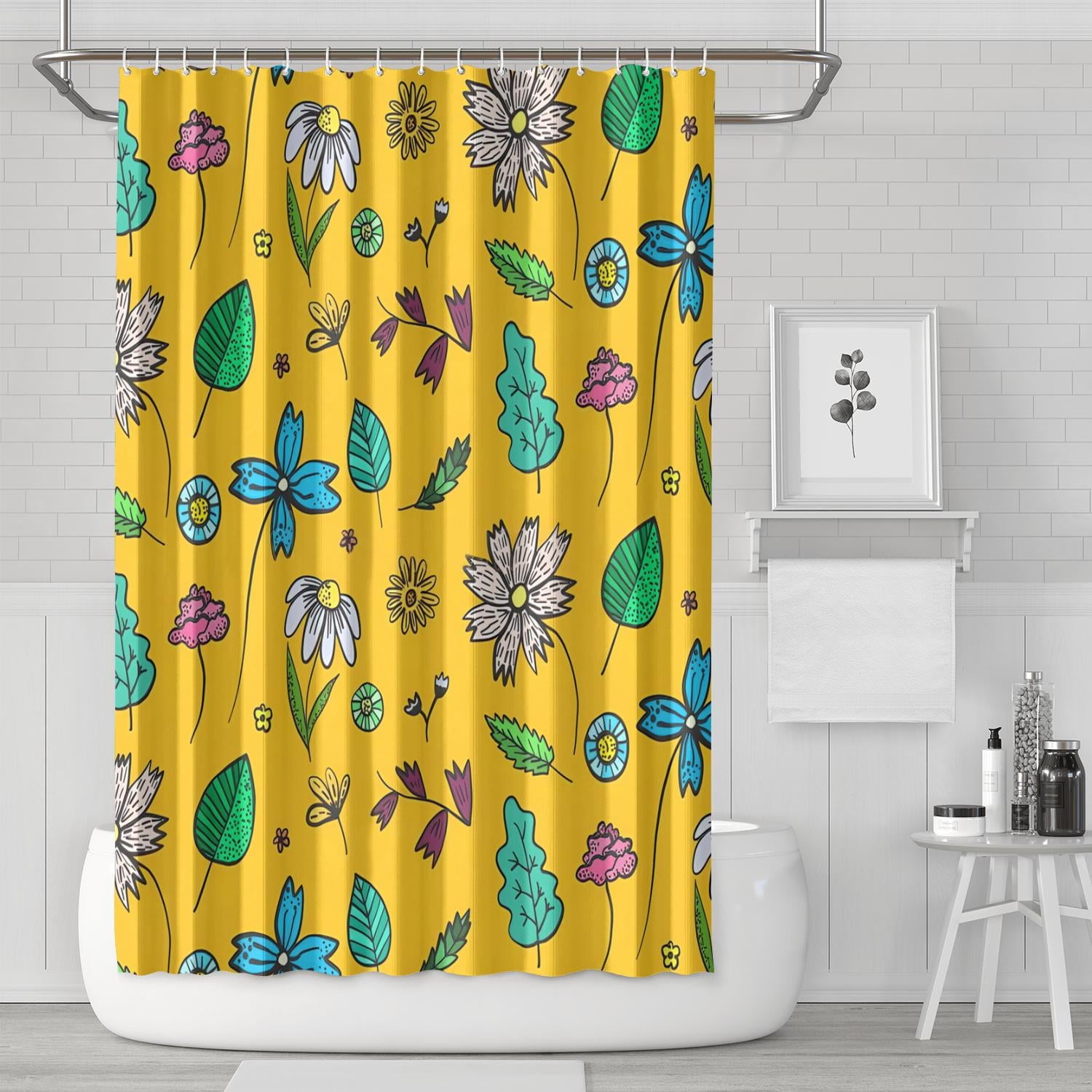 Shower Curtain Set with Snap-in,Rustic Neutral Retro Boho Shower ...