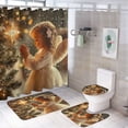 thumbnail image 1 of Shower Curtain Sets 4 Piece Christmas Angel Bath Mat U-Shaped Floor Mat Toilet Lid Oval Rug Christmas Angel Girl Bathroom Decor Set for Bathtub Decor 72inch X 72inch, 1 of 8
