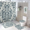 thumbnail image 1 of Shower Curtain Sets Aesthetic, Beige Floral Leaf Pattern Printed on Bathroom Rug and Shower Curtain Sets, Suitable for Small Bathroom Gym Guest Bath, 72 x 72 inches, 1 of 8