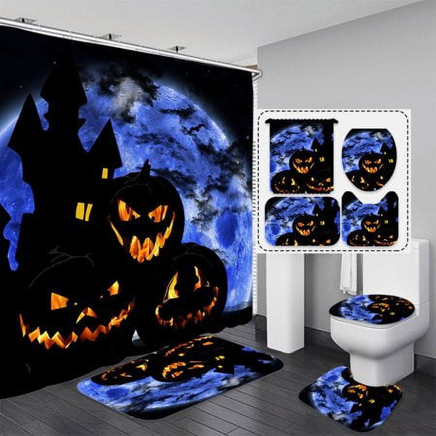 Shower Curtain Sets , Bathroom Decor Sets, Halloween Blood Skull Shower ...