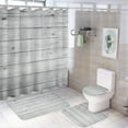 thumbnail image 1 of Shower Curtain Sets for Bathroom Sets, Wood and Fallen Leaves Pattern Printed on Shower Curtain Set with Rugs and Accessories, Suitable for Small Bathroom Gym Guest Bath, 72 x 72 inches, 1 of 8