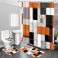 thumbnail image 1 of All Smiles Orange Shower Curtain Sets Bathroom Sets with Shower Curtain and Rugs Accessories with Non-Slip Rugs Toilet Lid Cover and Bath Mat, 1 of 5