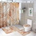 thumbnail image 1 of Shower Curtain Sets Leaf Pattern Bathroom 4 Set with Non-Slip Rugs Toilet Lid Cover and Bath Mat Waterproof Bath Accessories for Bathroom Decor Set 72" X 72", 1 of 8