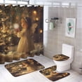 thumbnail image 1 of Shower Curtain Sets with Rugs 4 Piece Christmas Angel Non-Slip Rugs And Toilet Mat Lid Rug Accessories Garden Angel Girl Farmhouse Bathroom Decor Set for Bathroom Decor 72inch X 72inch, 1 of 8