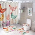 thumbnail image 1 of Shower Curtain Sets with Rugs 4 Piece with Non-Slip Rugs Toilet Lid Cover And Bath Mat Bathroom Decor Set Chicken And Eggs Waterproof Durable Bathroom Decor Shower Vintage Farm for Bathtub Decor, 1 of 8