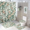 thumbnail image 1 of Shower Curtain Sets with Rugs, Beige and Brown Vintage Leaf Pattern Printed on Cute Shower Curtain Sets with Rugs, Perfect for Bathroom Hotel Dorm Spa Home, 72 x 72 inches, 1 of 8