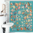 thumbnail image 1 of Shower Curtain Shells Starfish Marine Pattern Bathroom Waterproof Polyester Home Ration Curtain With Hook, 1 of 4