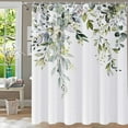 thumbnail image 1 of Shower Curtain,Shower Curtains for Bathroom Sage Green Eucalyptus Shower Curtains Watercolor Plant Green Leaf Shower Curtain Sets Plants Leaves Bathroom Shower Curtain 72"W x 72"L with Hooks, 1 of 6