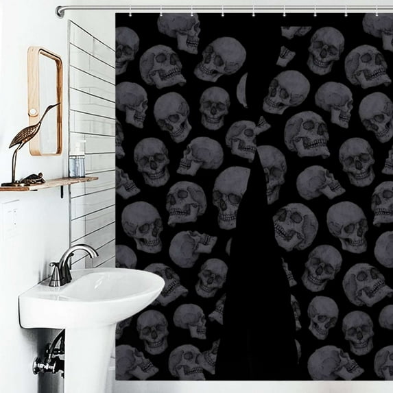 Shower Curtain Skulls Bathroom Waterproof Polyester Home Ration Curtain With Hook