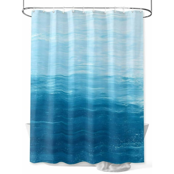 Shower Curtain Sky Blue Shower Curtains for Bathroom, Waterproof Polyester Shower Curtain Set with Hooks, Stall Long Size 54"x78" Oil Painting Texture