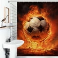 thumbnail image 1 of Shower Curtain Soccer Ball Watercolor Bathroom Waterproof Polyester Home Ration Curtain With Hook, 1 of 4
