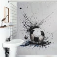 thumbnail image 1 of Shower Curtain Soccer Ball Watercolor Bathroom Waterproof Polyester Home Ration Curtain With Hook, 1 of 4