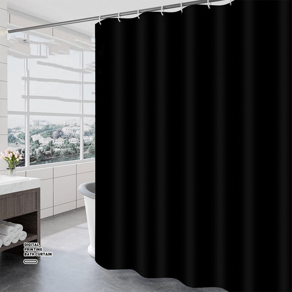 Shower Curtain Solid Black Waterproof Mildew-proof Thickened Partition ...
