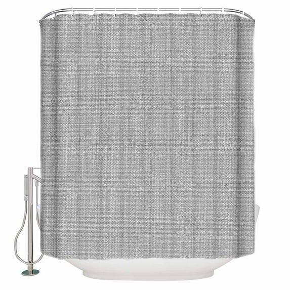 Shower Curtain, Solid Color Gray Waterproof Shower Curtain Set with Hooks for Bathroom Showers,Stalls and Bathtubs,36x72In Vintage Linen Monochrome Pattern