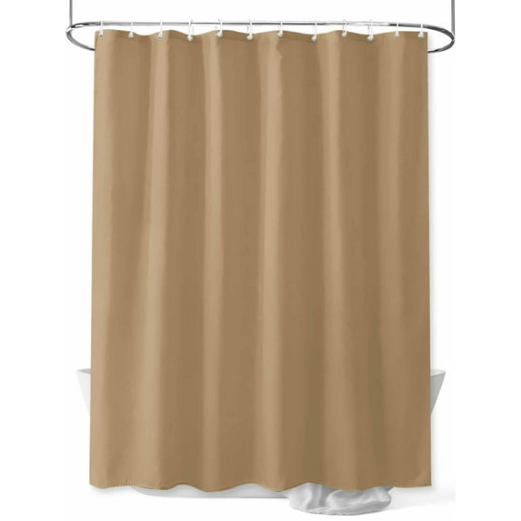 Shower Curtain Solid Color Shower Curtains for Bathroom, Waterproof Polyester Shower Curtain Set with Hooks, Extra Long 72" x 96" Khaki Farmhouse Vintage
