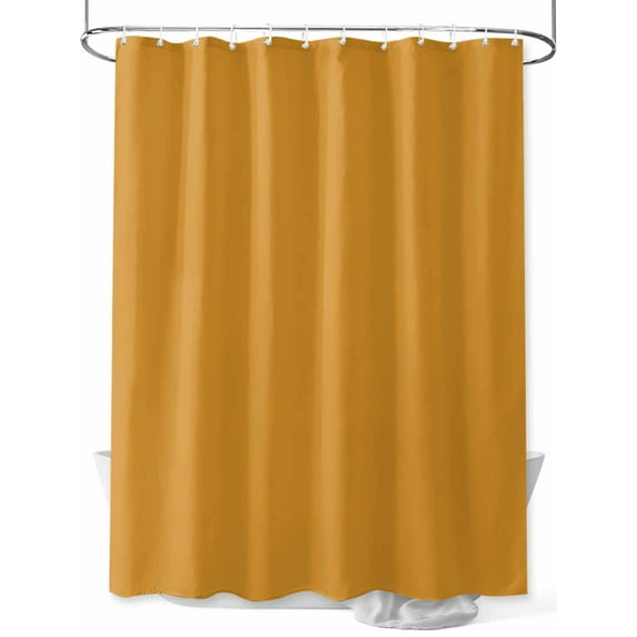 Shower Curtain Solid Color Shower Curtains for Bathroom, Waterproof Polyester Shower Curtain Set with Hooks, Extra Long 72" x 84" Dark Yellow