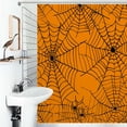 thumbnail image 1 of Shower Curtain Spider Web Pattern Bath Curtain Polyester Fabric Bathroom Ration With Hooks, 1 of 4