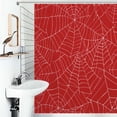 thumbnail image 1 of Shower Curtain Spider Web Pattern Bath Curtain Polyester Fabric Bathroom Ration With Hooks, 1 of 4