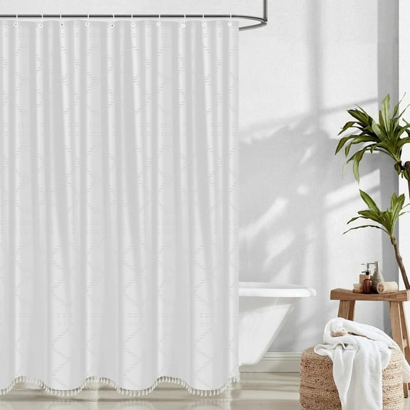 Shower Curtain Splash Proof Fabric Shower Curtain Elegant Shower Cloth Curtain Minimalist Bath Shower Curtain with 12 Hooks for Home Bathroom