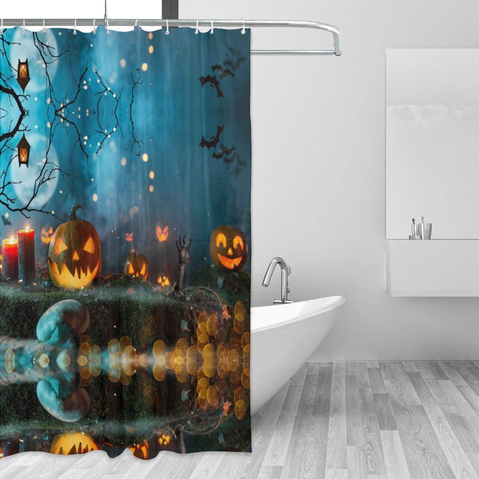 Tablerazzi Cute Schnauzer Dog Shower Curtain Set - Waterproof Fabric, 72x72 Inches, Includes 12 Hooks