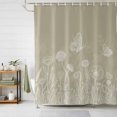 thumbnail image 1 of Shower Curtain Spring Plant White Line Art Shower Curtains for Bathroom Decor, Waterproof Polyester Shower Curtain Set with Hooks, Extra Long 72" x 84" Flower Butterfly, 1 of 9