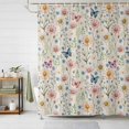 thumbnail image 1 of Shower Curtain Spring Wildflower Green Leaf Shower Curtains for Bathroom Decor, Waterproof Polyester Shower Curtain Set with Hooks, Small Stall Size 36" x 72" Vintage Floral, 1 of 9