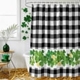 thumbnail image 1 of Shower Curtain, St. Patrick's Day Lucky Green Gold Coin Waterproof Shower Curtain Set with Hooks for Bathroom Showers,Stalls and Bathtubs,36x78In Black White Plaid, 1 of 9