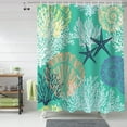 thumbnail image 1 of Shower Curtain Starfish Shellfish Shower Curtains for Bathroom Decor Aqua Green Beach Coral Shower Curtain Sets with Hooks Waterproof Fabric Bath Curtain Extra Long 72" X 84", 1 of 4