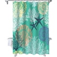 thumbnail image 1 of Shower Curtain Starfish Shellfish Shower Curtains for Bathroom Decor Aqua Green Beach Coral Shower Curtain Sets with Hooks Waterproof Fabric Bath Curtain Small Stall 36" X 72", 1 of 1