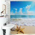 thumbnail image 1 of Shower Curtain Starfish Waves Beach Bathroom Waterproof Polyester Home Ration Curtain With Hook, 1 of 4