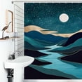 thumbnail image 1 of Shower Curtain Starry Night River Landscape Polyester Waterproof Home Ration Curtain With Hook, 1 of 4