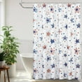 thumbnail image 1 of Shower Curtain Stars Shower Curtain American Red Blue Stars Holiday Home Bathroom Décor Farmhouse Rustic Bathroom Décor Water Repellent 72 x 72 Inch with 12 Hooks 1 Panel, 1 of 6