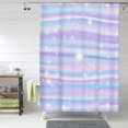 thumbnail image 1 of Shower Curtain, Striped Gradient Waterproof Fabric Plastic Shower Curtain, Drying Fast Bathroom Curtain with 9 Buttonholes, Ruffle Shower Curtain 60x72in, 1 of 8