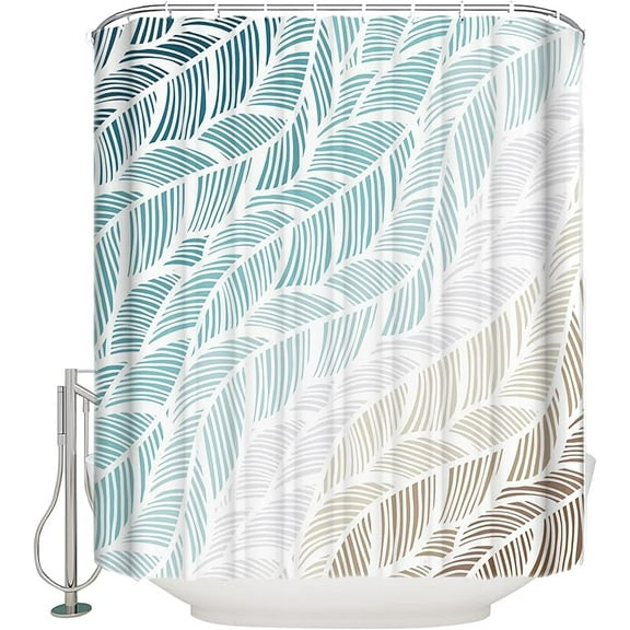 Shower Curtain, Summer Abstract Teal Grey Brown Beach Texture Washable Shower Curtain With Hooks Bath Decor Fabric Shower Curtains For Bathroom, Hotel, Stalls, Bathtubs 72"W x 84"L