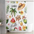 thumbnail image 1 of Shower Curtain Summer Beach Coconut Tree Waterproof Shower Curtain Set with Hooks for Bathroom Showers,Stalls and Bathtubs,54x78InFlower Green Tropical Leaves, 1 of 9