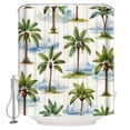 thumbnail image 1 of Shower Curtain, Summer Beach Coconut Trees Waterproof Shower Curtain Set with Hooks for Bathroom Showers,Stalls and Bathtubs,72x72In Blue Sky Cloud, 1 of 9